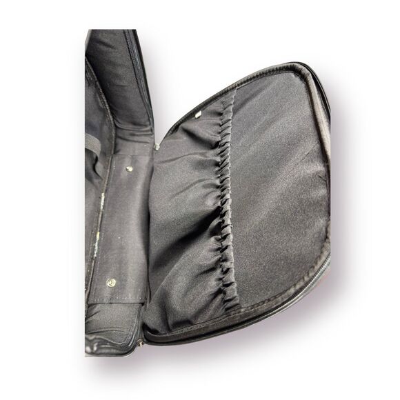 Overnight Bag Air Travel‎ Carry-on Luggage Heart Jacquard and Brown Croc Piping - Picture 7 of 9